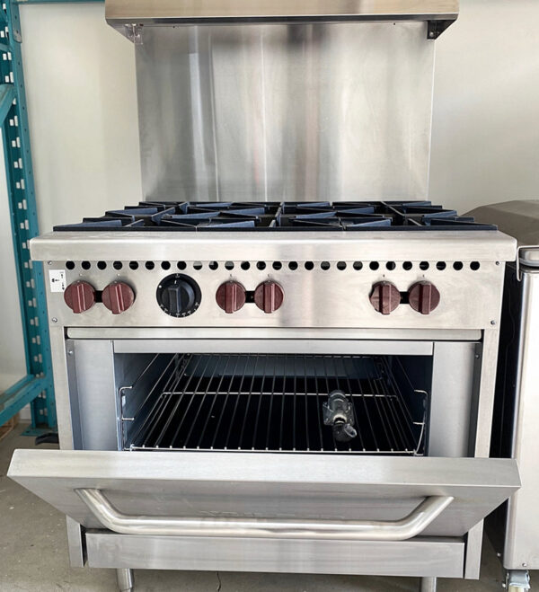 36'' Vulcan 6 Burner Range with Oven, SX-36-6B - Image 4