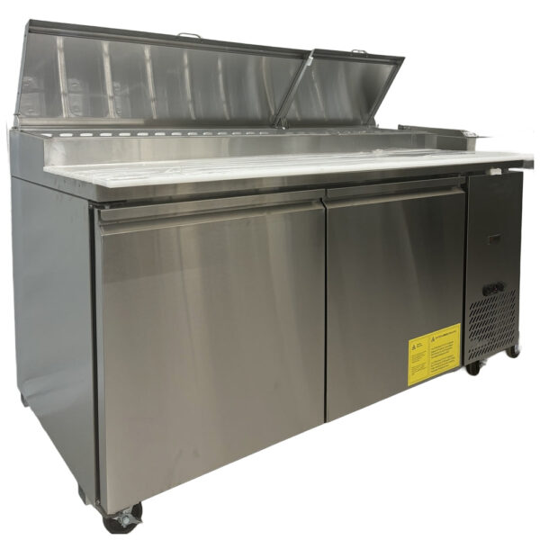 72'' CHEF Double Door Refrigerated Pizza Prep Table TPP-67T - Image 3