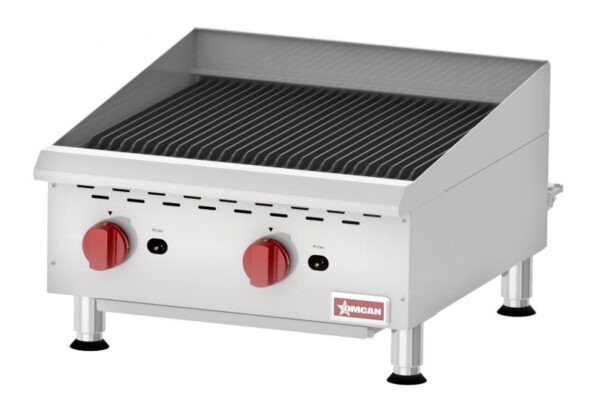 Omcan 24â€³ Elite Countertop Radiant Gas Charbroiler 2 Burners, 80,000 BTU 43727