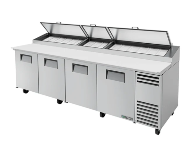 True Four Door 119" Refrigerated Pizza Prep Table TPP-AT-119-HC