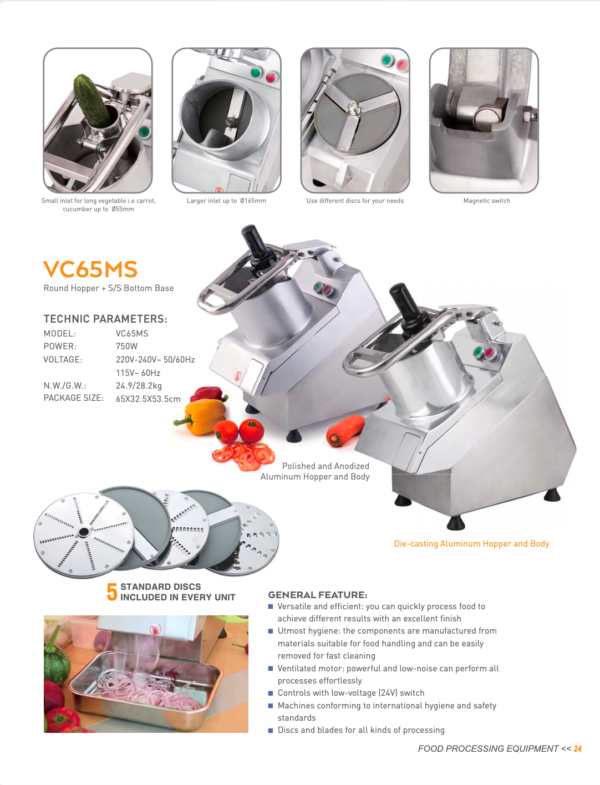 CHEF Heavy Duty Vegetable Processor Machine VC-65MS - Image 11