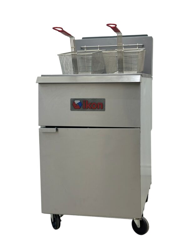Ikon Natural Gas 40 lb. Capacity per Tank Split Tank Fryer - 120,000 BTU, IGF-40/40-2 NG - Image 3