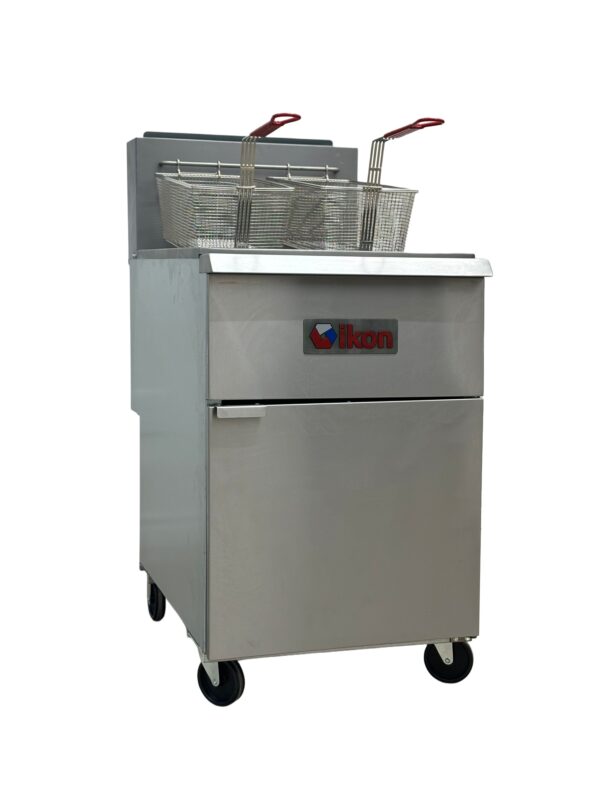 Ikon Natural Gas 40 lb. Capacity per Tank Split Tank Fryer - 120,000 BTU, IGF-40/40-2 NG - Image 4