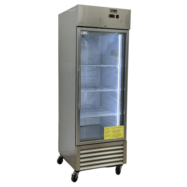 27'' CHEF Reach In Single Glass Door Cooler 21 Cu.Ft., ST-23BRG - Image 2