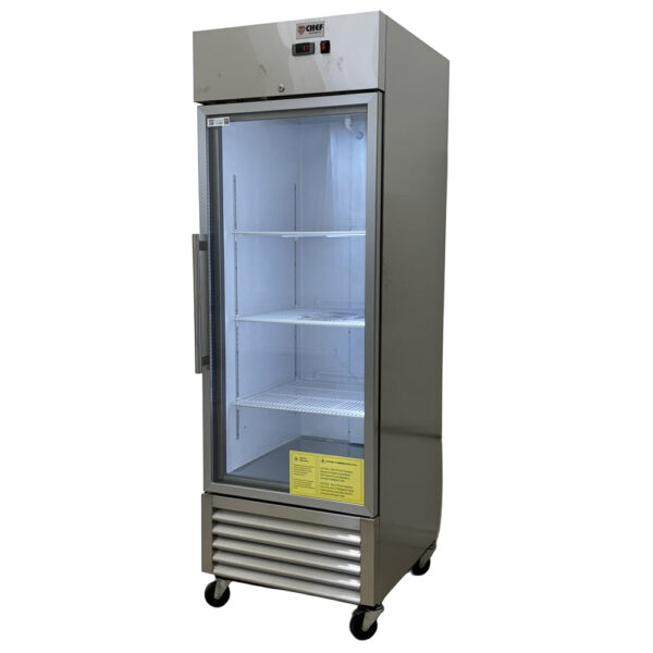 27'' CHEF Reach In Single Glass Door Cooler 21 Cu.Ft., ST-23BRG - Image 3