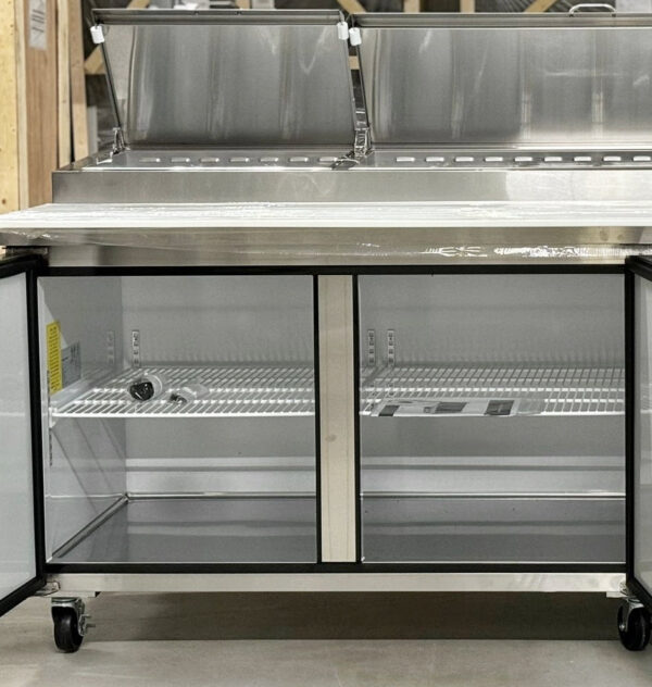 92" CHEF Three Solid Door Pizza Prep Table TPP-94 - Image 6