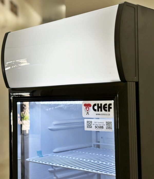 CHEF Countertop Glass Door Mini Display Beverage Cooler 68L Capacity, SC68B - Image 4