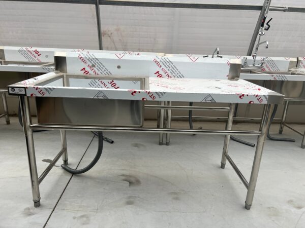 59'' CHEF One Tub Sink with Centre Drain & Left Drainboard CH-2021 - Image 9