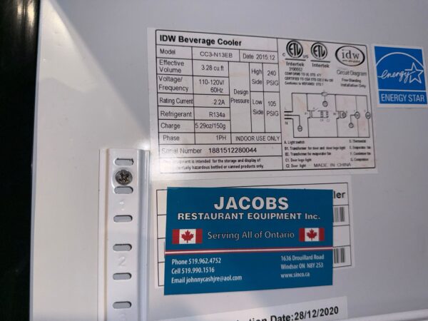 IDW COUNTER TOP COOLER - CC3-N13-EB - Image 4
